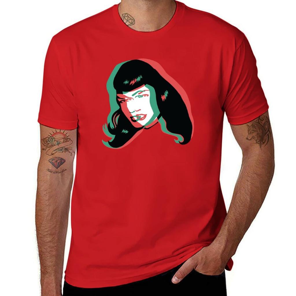 3d Bettie Page Tshirt Tops Vintage Short Sleeve Tee Unisex