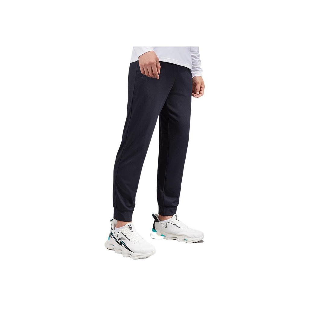 Anta Solid Color Casual Tapered Sweatpants Men Bottoms Black 152237321-2
