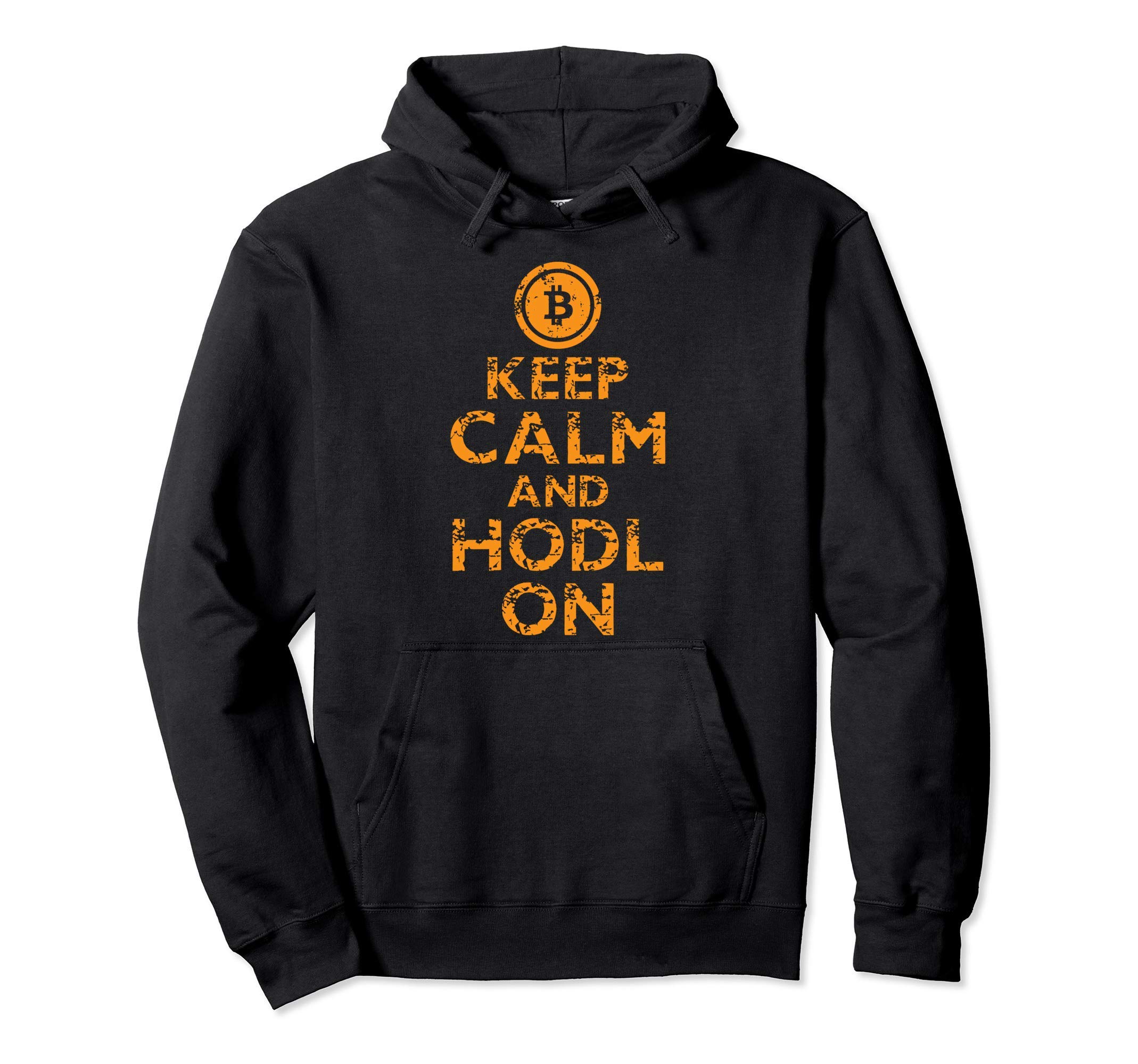 

Keep Calm Bitcoin BTC Криптовалюта Gold Blockchain Present Hoodie чёрный