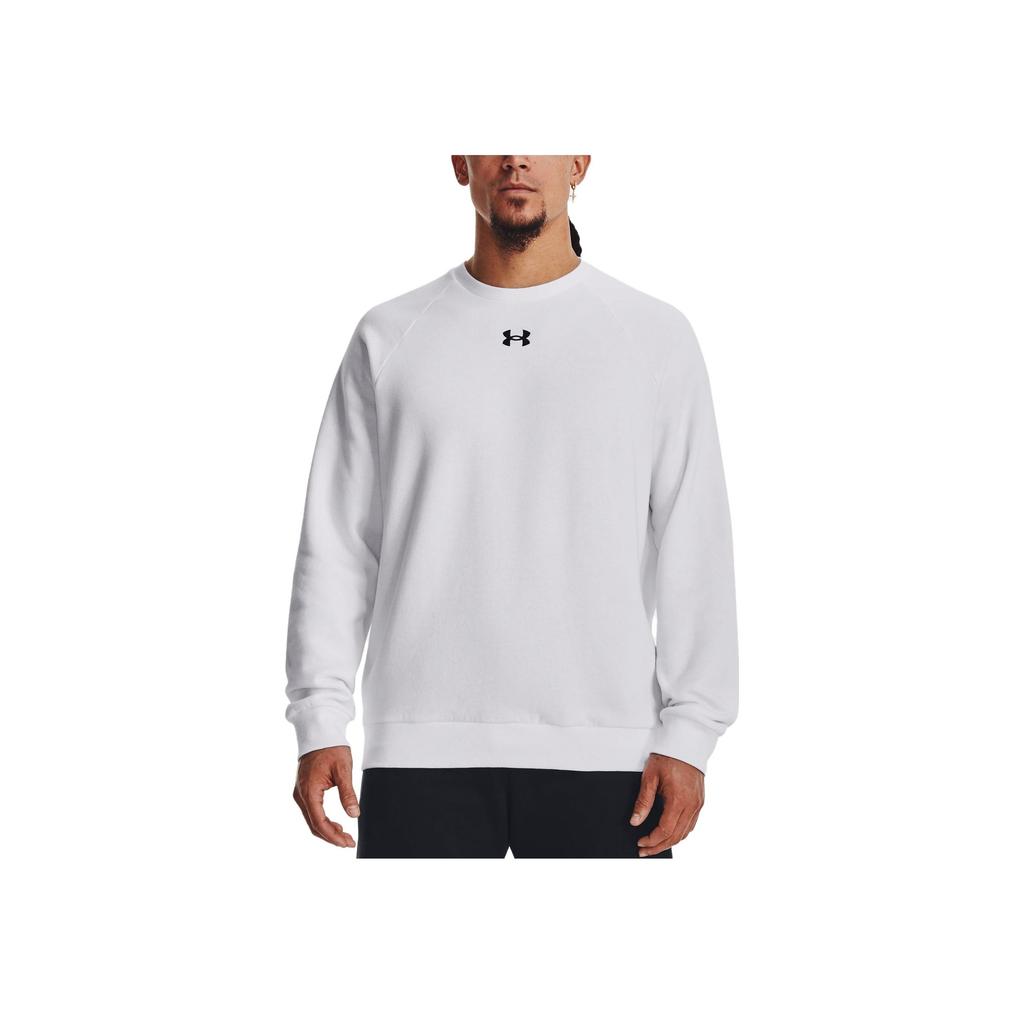 Under Armour Figurbetontes Sweatshirt für Herren mit Logo-Print, Rundhalsausschnitt und langen Ärmeln, Weiß 1379755-100