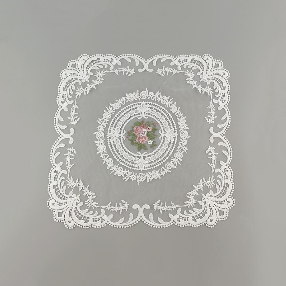 1PC Dinning Table Cover Embroidered Table Cloth Elegant Round Lace Tablecloth Coffee Coasters Napkin Party Wedding Decoration