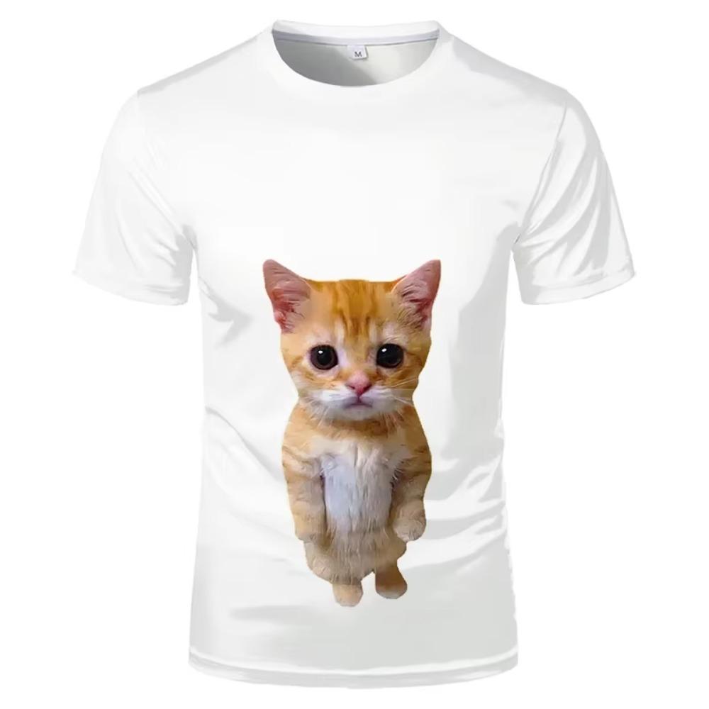 2024 Trendy New Cat Graphic T-Shirt Summer Fashion Casual T-Shirts For Man Comfortable And Breathable Short Sleeve Funny T Shirt