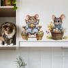 Hand Painted Mouse with Easter Eggs Wall Sticker Self-Adhesive Removable for Bedroom Living Room Background Home Decor