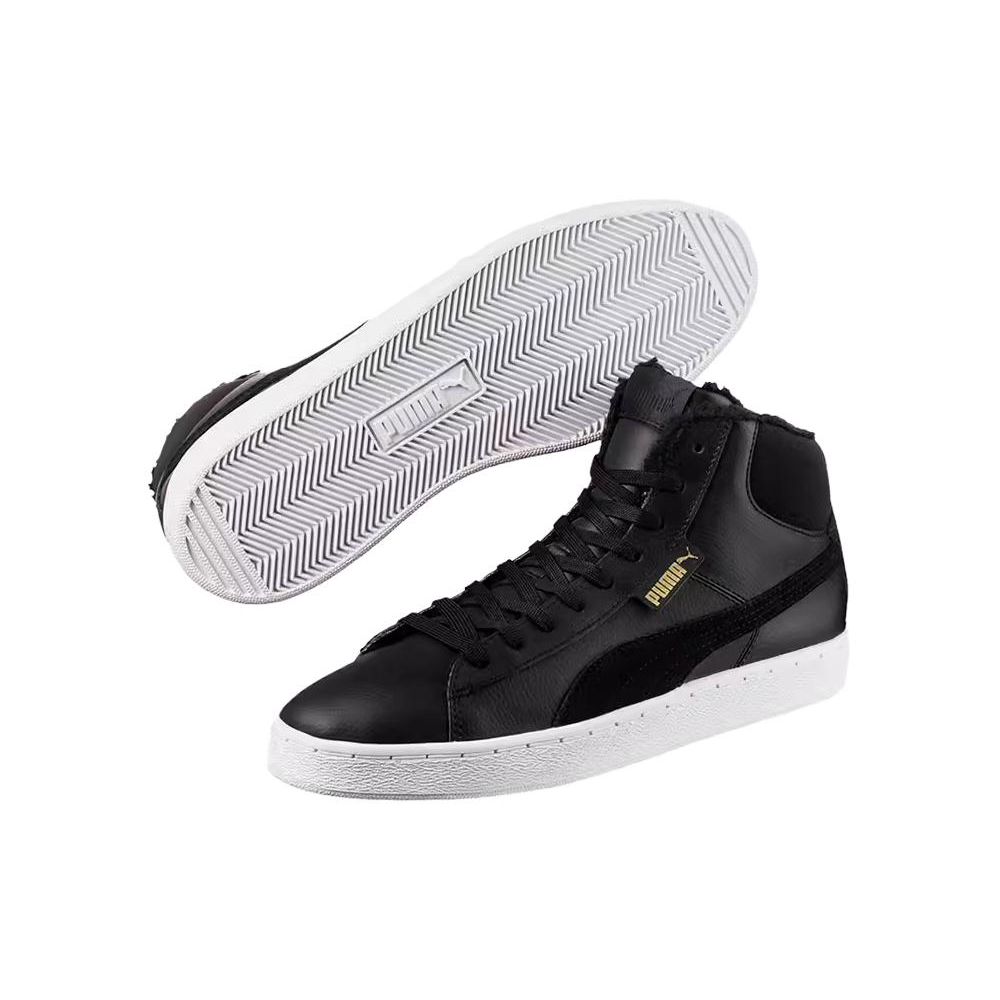 Puma 1948 Mid Lfur Fleece gefüttert Warm Langlebig High Top Sneakers Unisex Sneaker Schwarz 364977-01