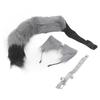 Cat Ears and Wolf Animal Tail Cosplay Costume Faux   Hair Clip Headdress Halloween Leather Neck Chocker Set Animal Cosplay Party Costume