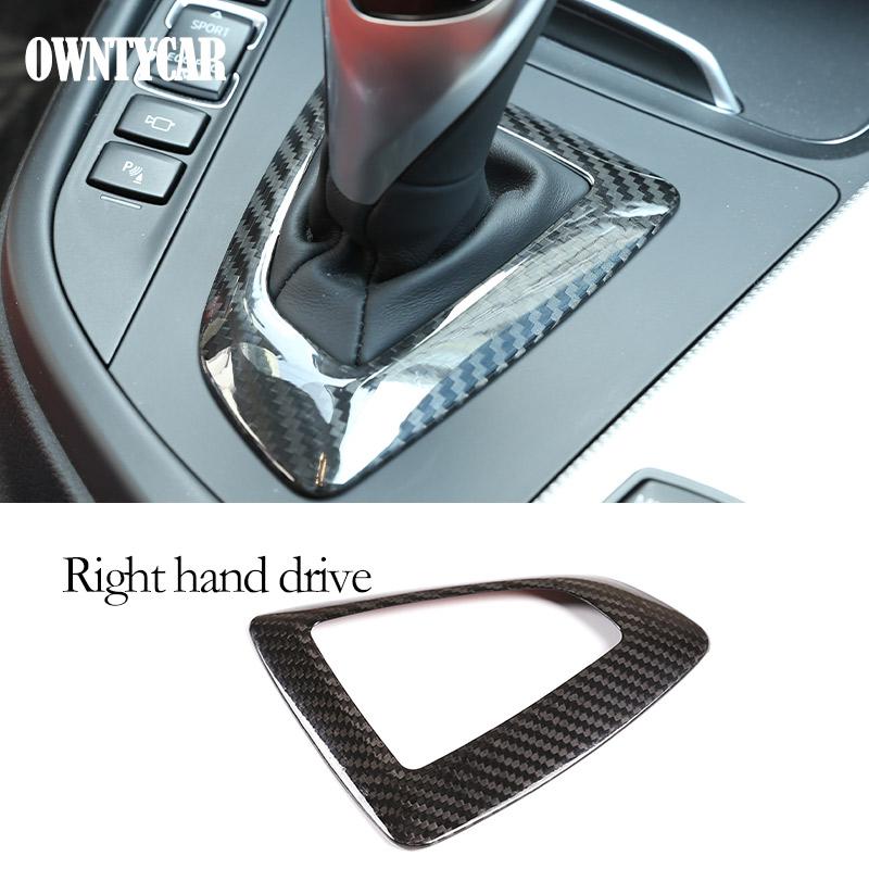 For BMW 3 4 Series F30 F31 F32 F35 2013-2019 Real Carbon Fiber Car Console Gear Shift Panel Decoration Cover Trim Stickers
