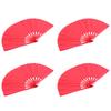 ABBY-4X Bamboo Structure Of Kung Fu Tai Chi Wushu Martial Arts Hand Fan Red