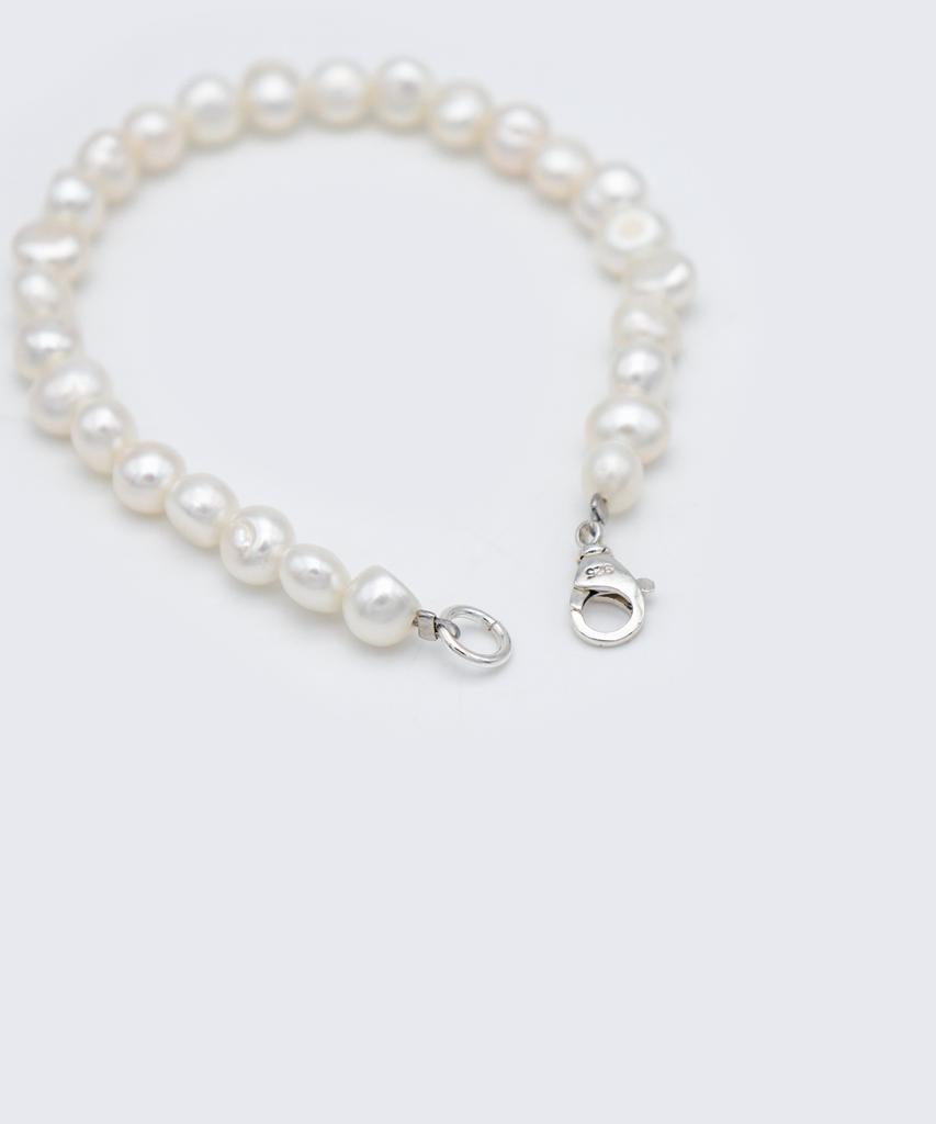 Bonbeau Relief Water Pearl Simple Bracelet 6Mm Relief Rice Grain Freshwater Pearl Layered Bracelet