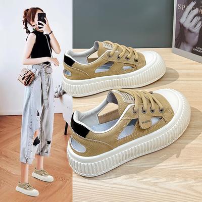Women Summer Hollow Out Casual Flat Student Shoes Women Breathable Single Shoes Walking Shoe