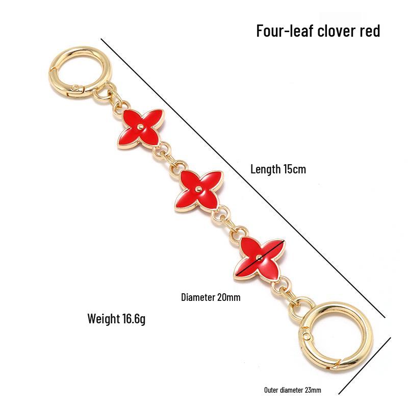 Kouchi Four-Leaf Clover Mahjong Bag Chain Strap - Metal Replacement for Crossbody or Shoulder Bags