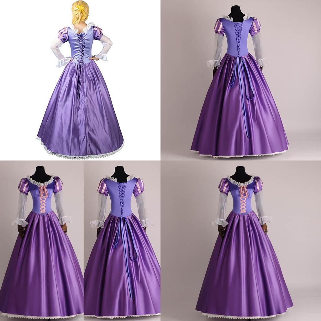 Elegant Adult Rapunzel Fancy Women Dress Cosplay Costume For Halloween Parties