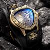 Shenhua Belt Rivet Buckle Men'S Barrel Shaped Hollow Skull Tourbillon Automatic Mechanical Watch