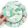 50 Mint Green Stickers: Korean-Style Decor for Water Cups, Phone Cases, Tablets