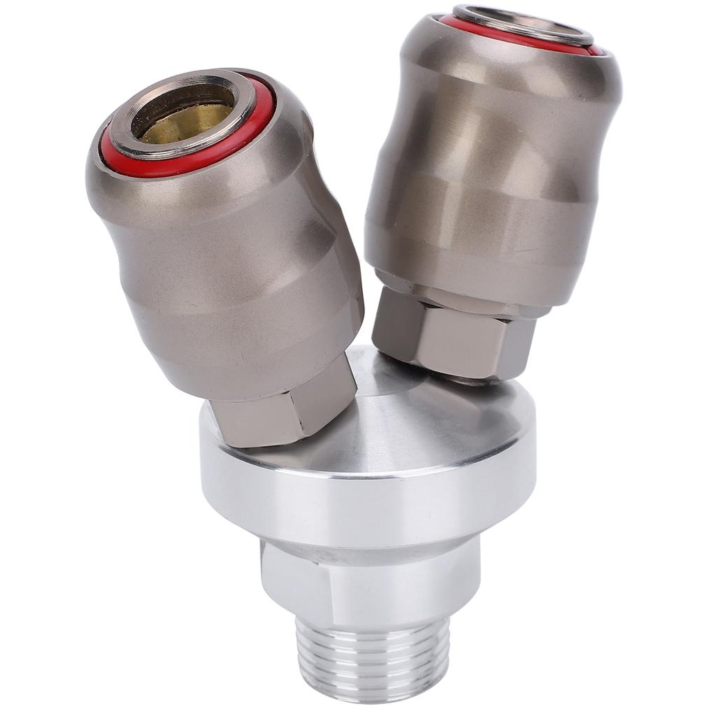 2 Way Connector Chrome Plated Pneumatic Component Carbon Steel G1 2 Thread Quick Coupler