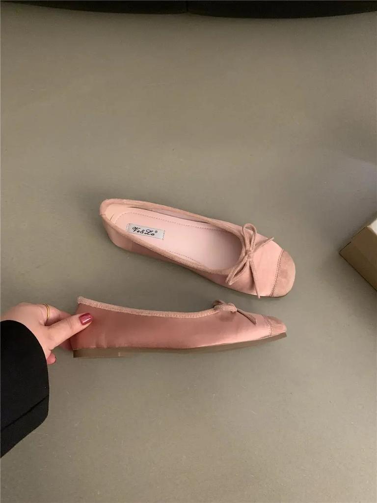 Fashion New Soft Sole Slip-on Women's Flat Shoes Fashion Casual Ladies Ballet Shoes Female Bow Designer Outdoor Walking Woman Flats
