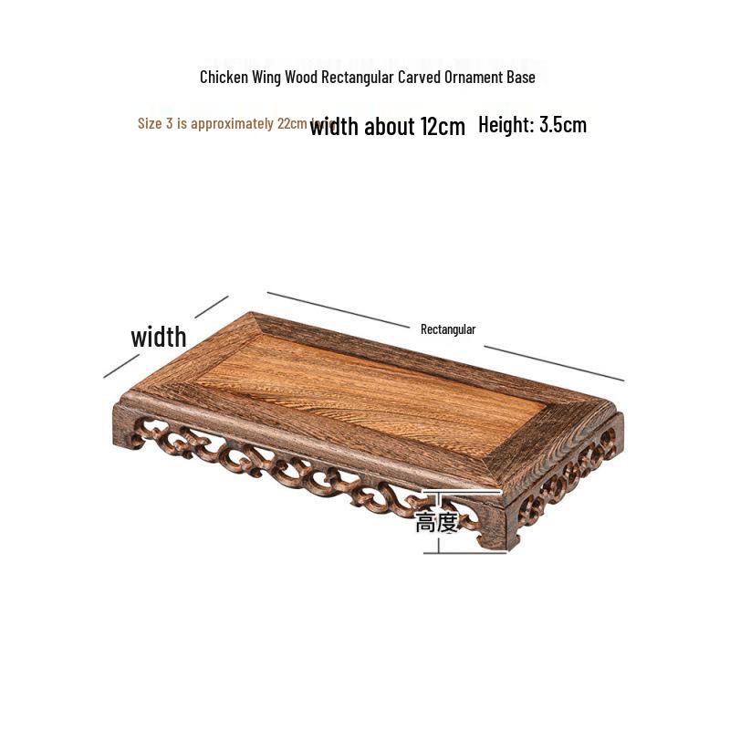 Base en Bois Massif Wengé et Palissandre pour Ornements Artisanaux: Vase, Pot en pierre, Bonsaï, Statue de Bouddha, Support d'exposition pour théière