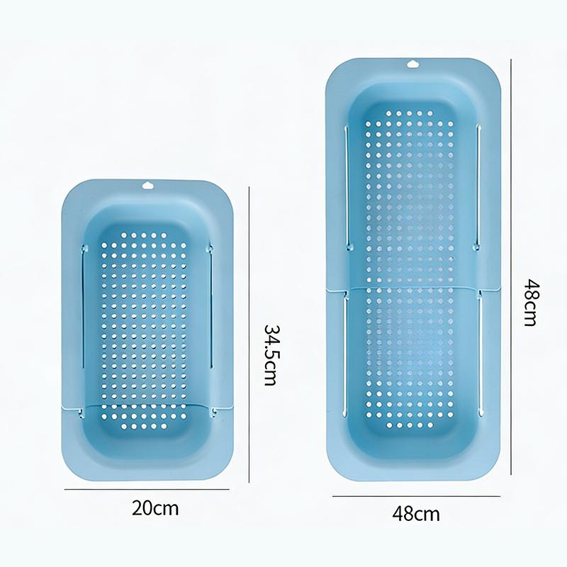 

Double-layer Expandable Kitchen Sink Strainer Basket, Home Sink Storage Draining Rack, Fruit Tray Storage Basket