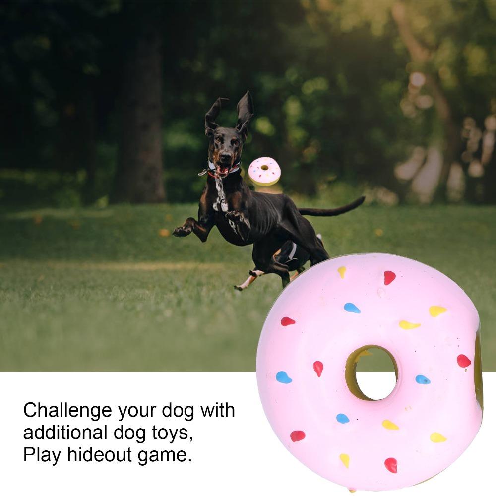 10pcs Latex Squeaky Dog Toy Multi Colors Donut Dog Toy Bouncy Texture Dog Chew Toy Chew Relief
