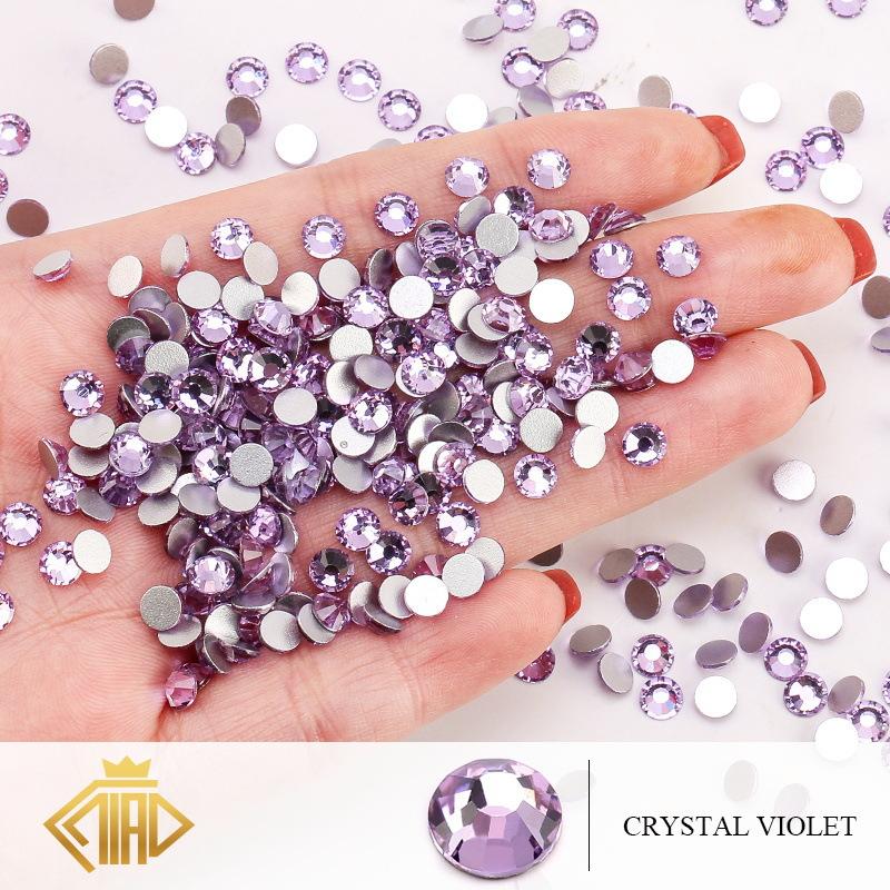 Support Fan Sticker Drill Rhinestone Flat Bottom Drill Nail Drill Sticker Face Bright Drill Diy Glass Round Diamond Color Diamond Small Diamond