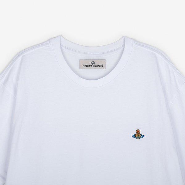 Vivienne WesTwood Unisex Logo Stickerei Weißes T-Shirt 3g010013 J001m A401