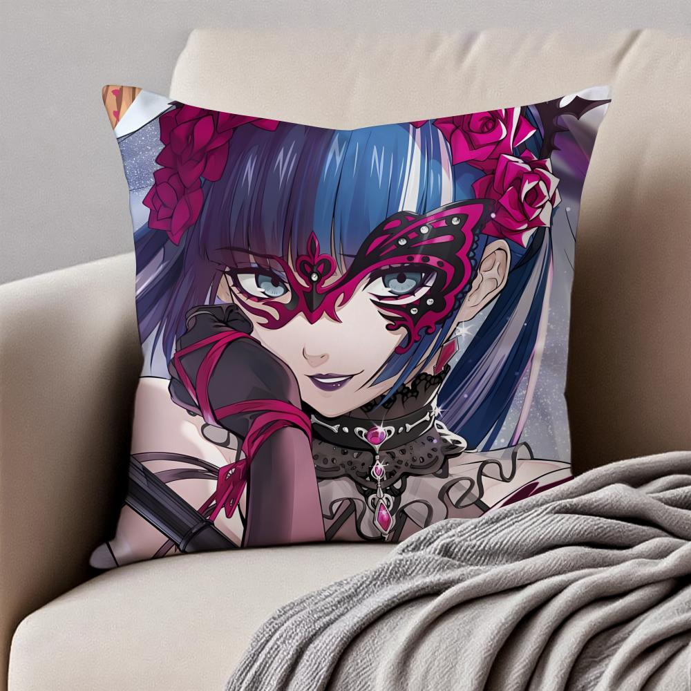 Stylish PPERSONA5 Anime Icons Cushion Cover Pillowcase Antidustmite Invisible Zipper Short Plush Sofa Cushion