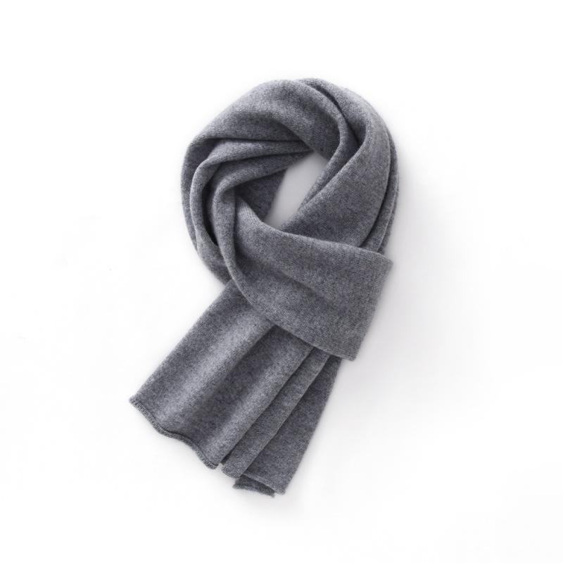 Warm Cashmere Scarf for All: Versatile, Thick Pure Wool, Solid Color, Long Neck Scarf for Men, Women, & Kids - Perfect for Autumn & Winter.