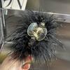 Pure desire ins wind ostrich feather hairpin back head coil hair grab clip headgear shark clip super fairy premium hair accessories