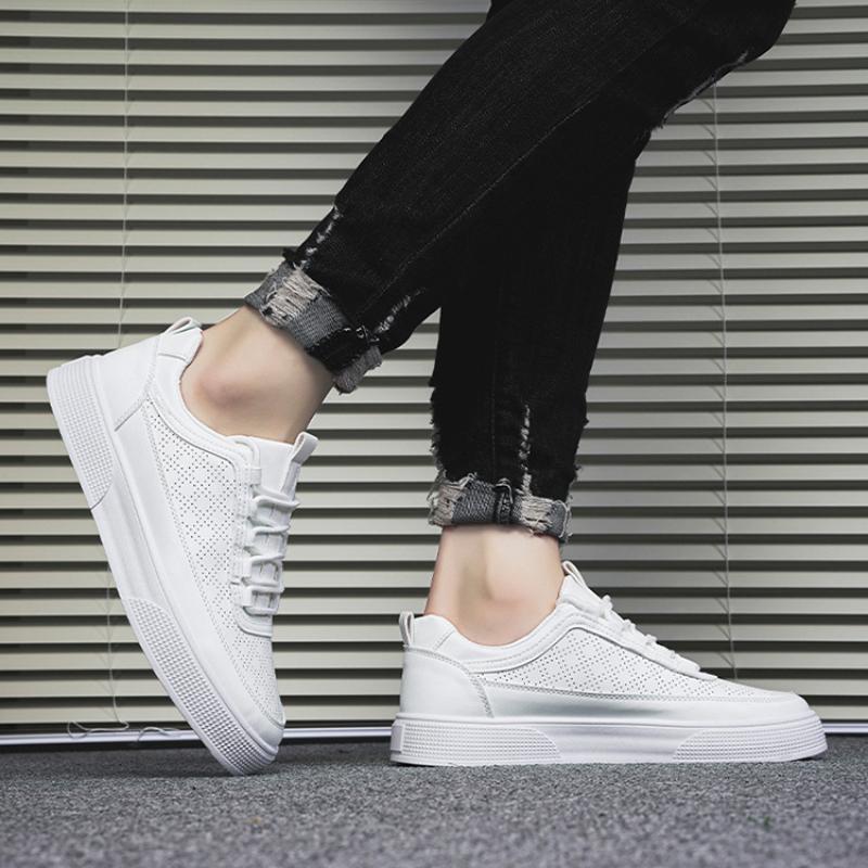 Nowe Oddychające Męskie Skórzane Buty Casual Modne Męskie Buty Boardowe Wszechstronne Sportowe Buty Casual Outdoor Lekkie Młodzieżowe Sneakersy