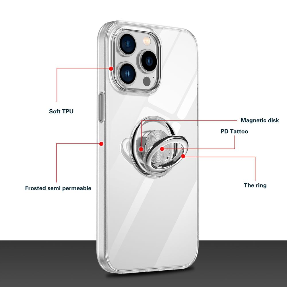 Free Rotate Ring Holder Clear Soft Tpu Case For Iphone 14 13 12 11 Pro Max Mini Xr X Xs 7 8 Plus Se 2020 Cover