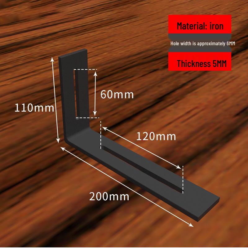 Stainless Steel 90° Movable L-Shaped Corner Bracket with Long Hole for Shelf Support