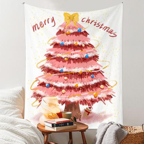 Tapestry Christmas Background Cloth Party Atmosphere Wall Hanging Cloth Bedroom Decoration Christmas Tree Tapestry