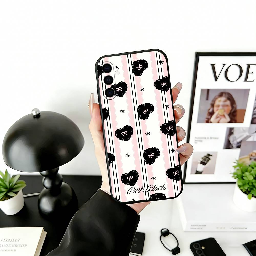 

Bowknot Series Phone Case For Samsung Galaxy A73,A72,A71,A70,A53,A52,A51,Others Soft Black Cover Samsung a52