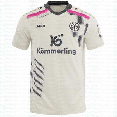202526 MAINZ 05 Camiseta de Fútbol Visitante para Hombre de Manga Corta Transpirable Suave Versión Aficionado Camiseta de Fútbol para Partido y Entrenamiento Ropa Deportiva para Adultos