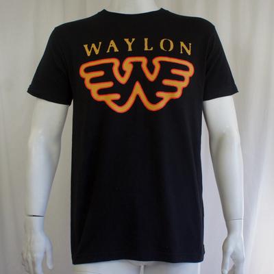 Autentica T-Shirt WAYLON JENNINGS con Logo ad Ali W Vestibilità Slim S-3XL NUOVA