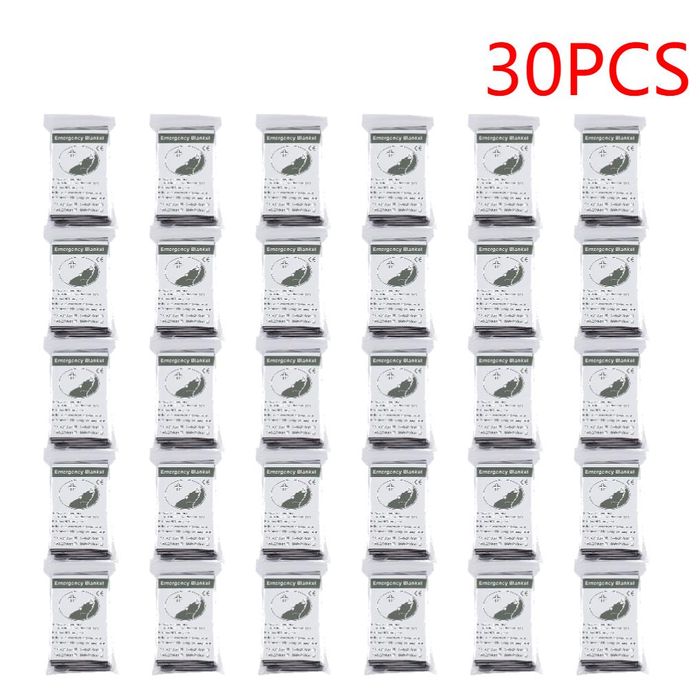 1-30PCS Windproof Foil Thermal Emergency Blanket Survival Gear First Aid Military Rescue Kit Waterproof Folding for Camping Outd