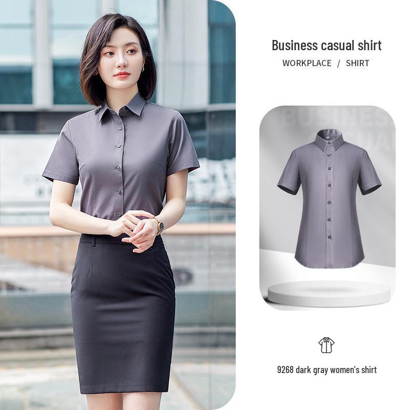 2026 Unisex Formal Cotton Short-Sleeve Shirt Set: Professional Workwear for Teachers, Office Attire, and Commuting
