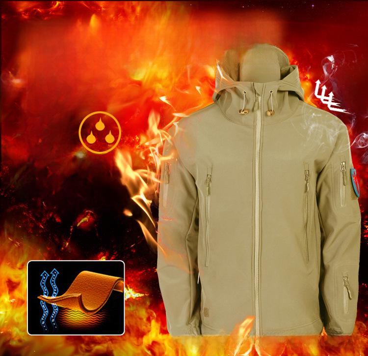 Men's 3-in-1 Tactical Soft Shell Jacket - Thickened, Windproof, Warm.