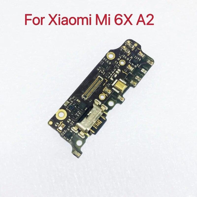 Microphone Module+USB Charging Port Board Flex Cable Connector Parts For Xiaomi Mi 6X Mi A2 MiA2 Replacement