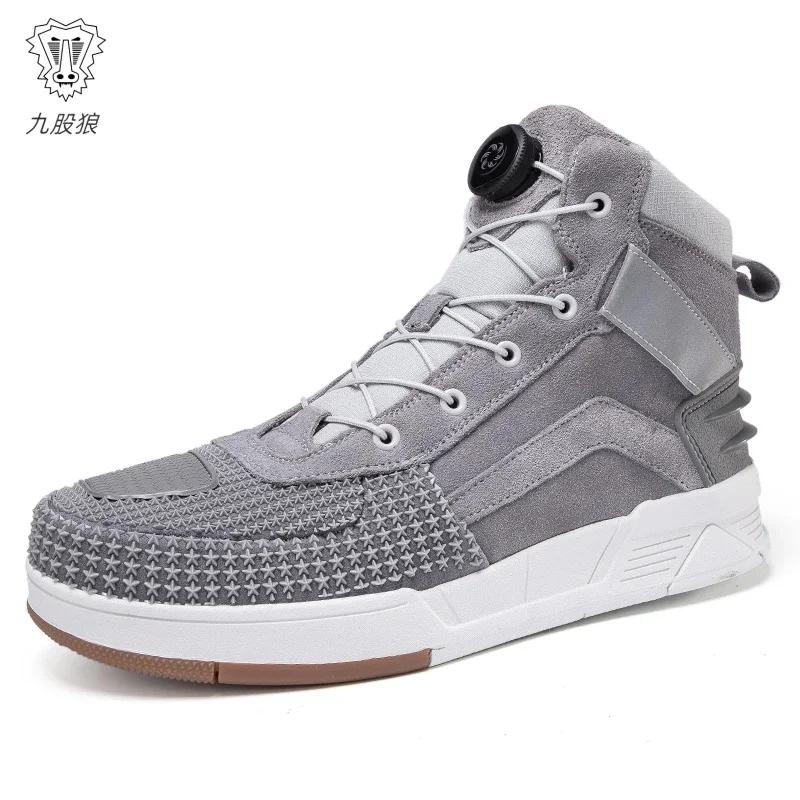 Motorcycle Riding Shoes Summer Motorcycle Boots Casual Shoes Ultrafine Fiber Leather Motorcycle Cross-Country Riding Boots