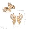 New  Rose Gold Butterfly Wings Cute Earrings Unusual Natural Zircon Dangle Earrings Women Creative Fashion Jewelry