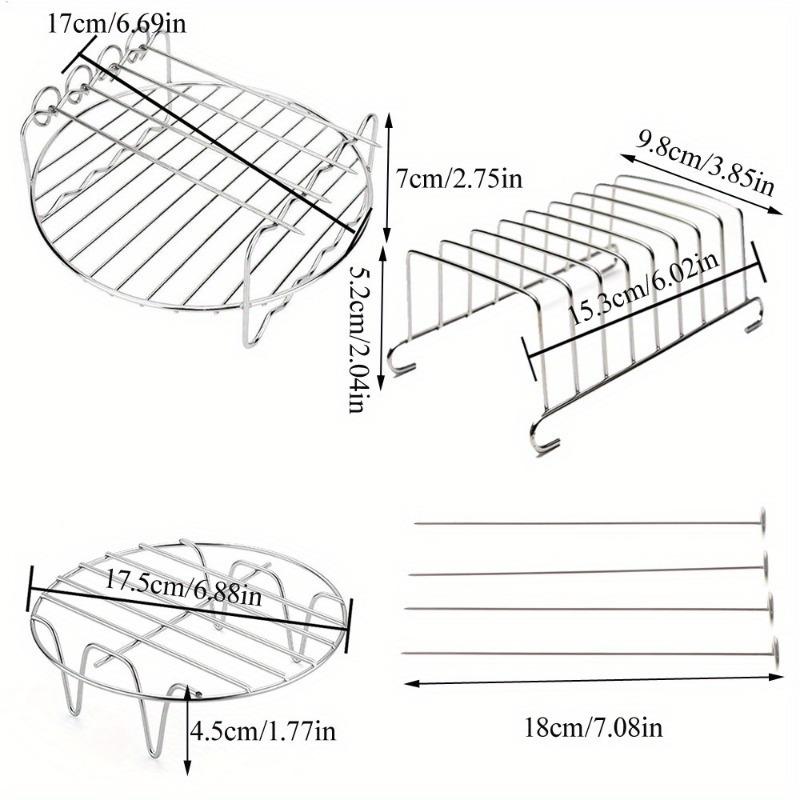 Stainless Steel Versatile Cooking Rack Use As Toast Stand Bread Rack Baking Grid Pizza Plate Grill Pot and Air Fryer Tool
