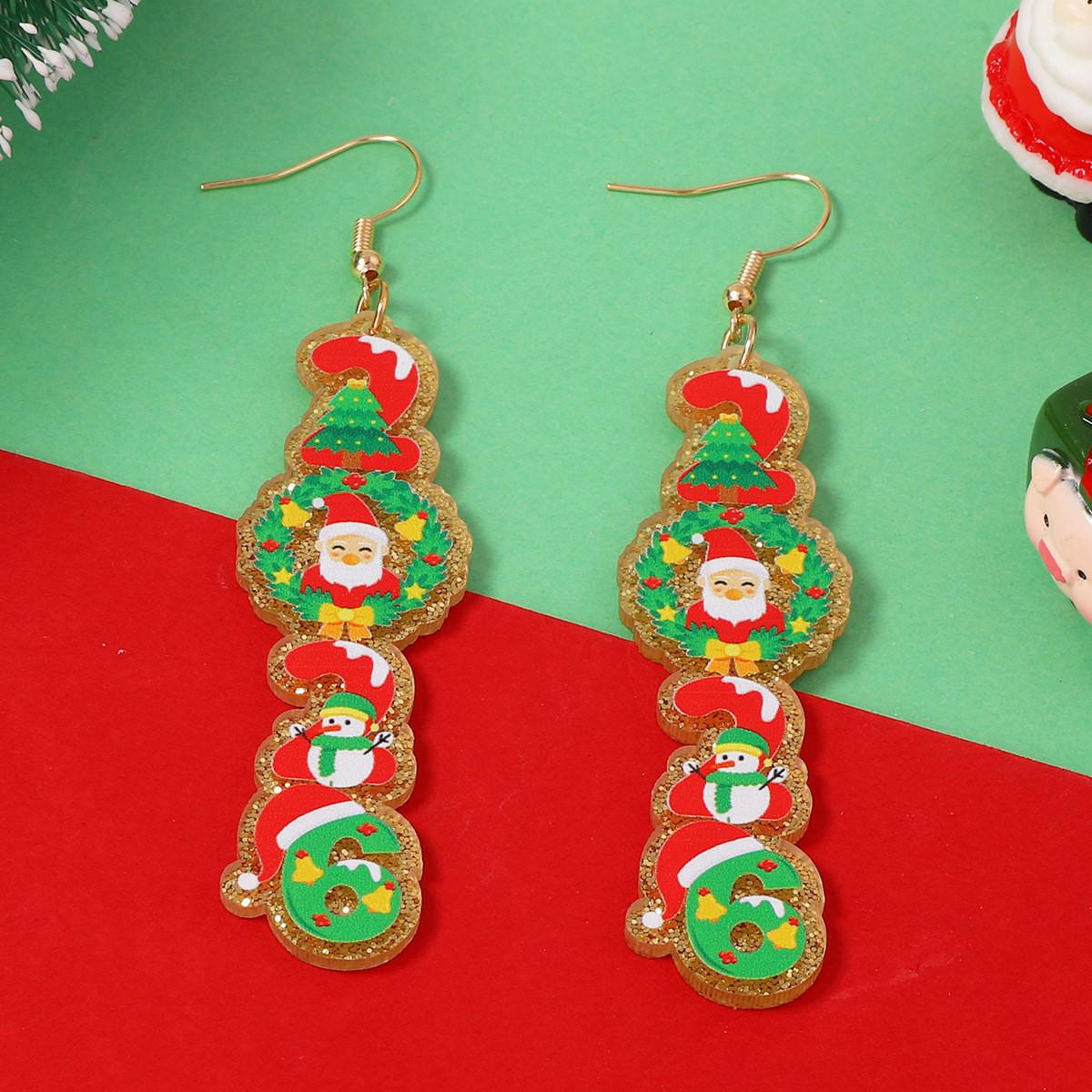 Stylish Women s Christmas Tree Acrylic Earrings with Colorful Holiday Design