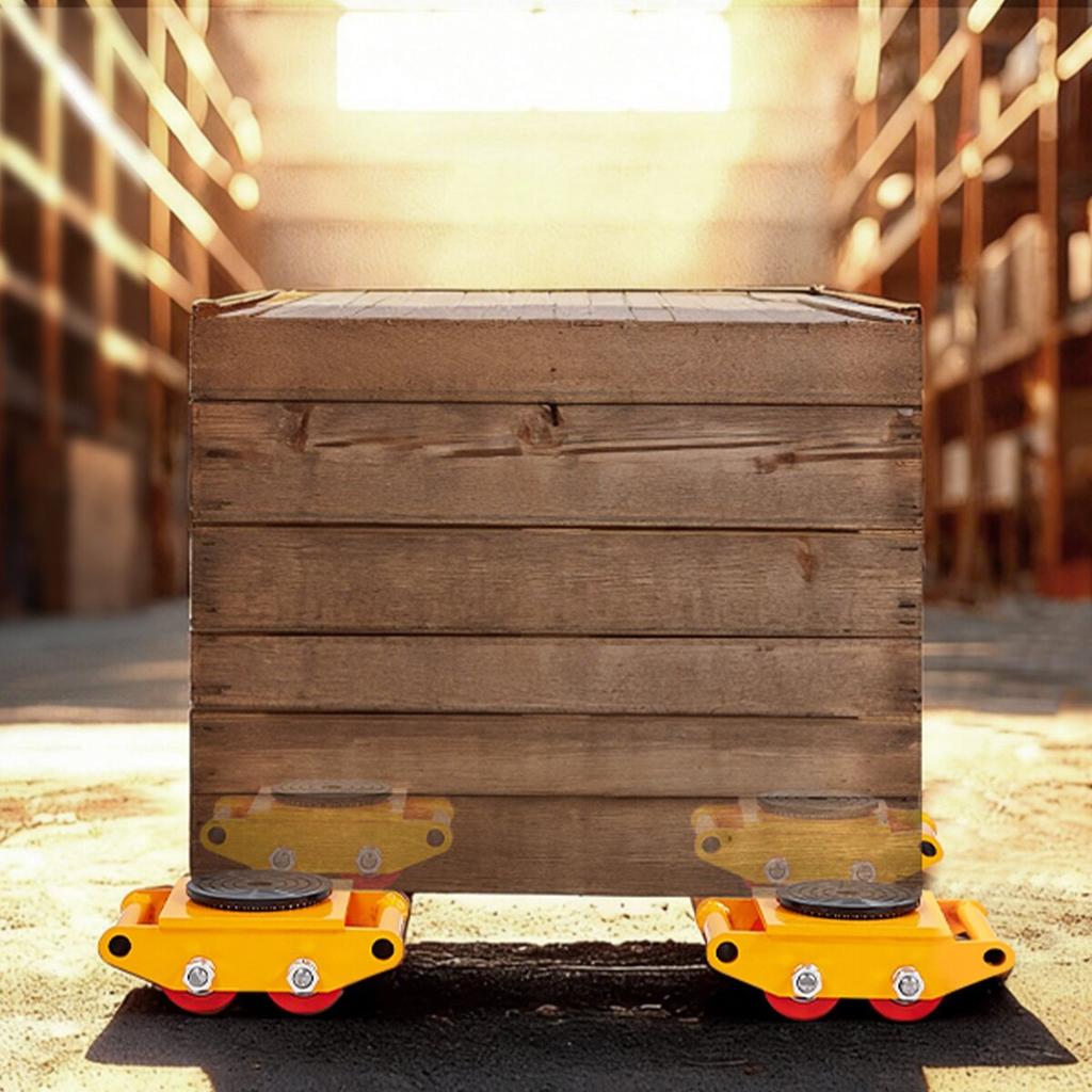 4 szt. Wózki transportowe do maszyn, 17637 LBS/8 T Przenośnik maszyn przemysłowych, Wytrzymały stalowy wózek do przemieszczania maszyn z 4 kołami PU i obrotem 360°