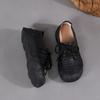 Johnature Retro Lace Up Soft Soled Shoes Comfortable Genuine Leather Versatile Women's Flat Shoes