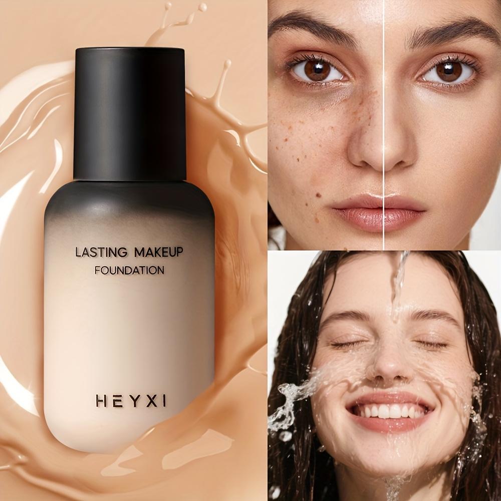 Long-Lasting Full Coverage Liquid Foundation, Oil-Free & Sweat-Resistant, 24H Wear, Natural Matte Finish Waterproof & Sweatproof Foundation BB Cream