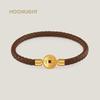 Vintage Gold Color Coins Bracelet for Women Genuine Braided Leather Bracelet 9 Colors Fashion Accessories Female Jewelry Gifts