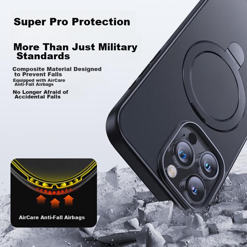 Baseus Stand Case for IPhone 15 Pro, Apple 15 Pro Protective Cover, Magnetic, Shockproof MagSafe Charging Stand, High-End Frosted Design And Wome