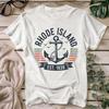 Vintage Rhode Island Anchor T-Shirt | Ocean State Est 1636 Retro Nautical USA State Graphic Tee | Coastal New England Shirt