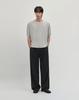 Work On Body Off Cool Bamboo Semi-Overfit Round Neck Short Sleeve Knit [Gray]