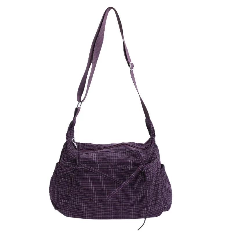 Koreański Styl Vintage Kratka Jednoramienna Torba Duża Pojemność Wszechstronna do Szkoły Pracy Dojazdów Unisex Nylonowa Torba na Ramię